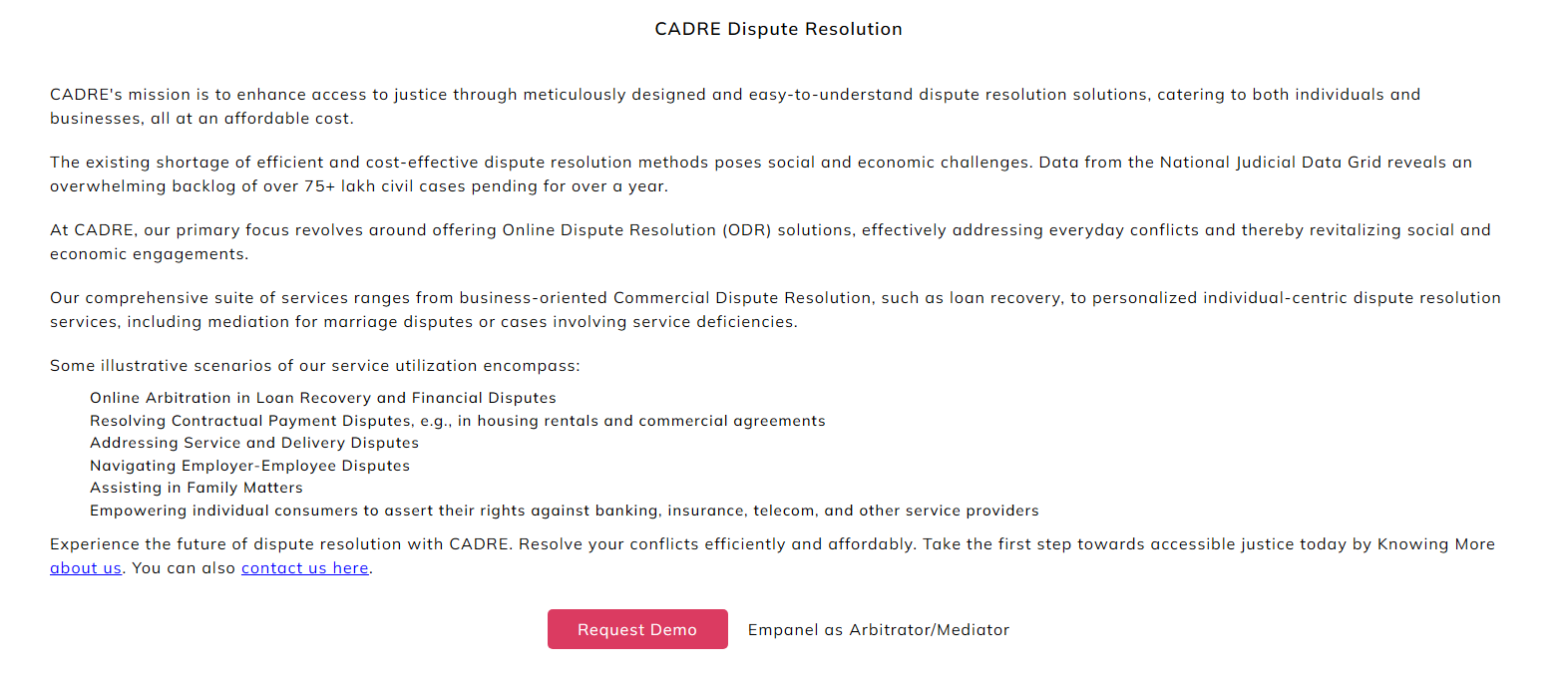 CADRE and online dispute resolution