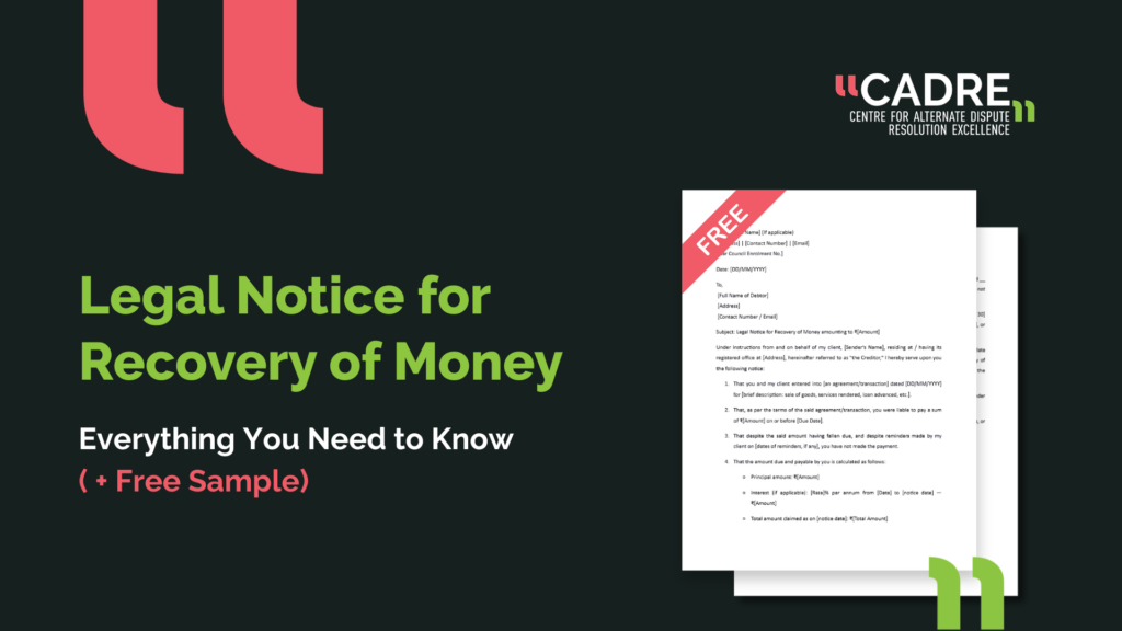 Legal Notice for Recovery of Money: Everything You Need to Know (+Free Sample)